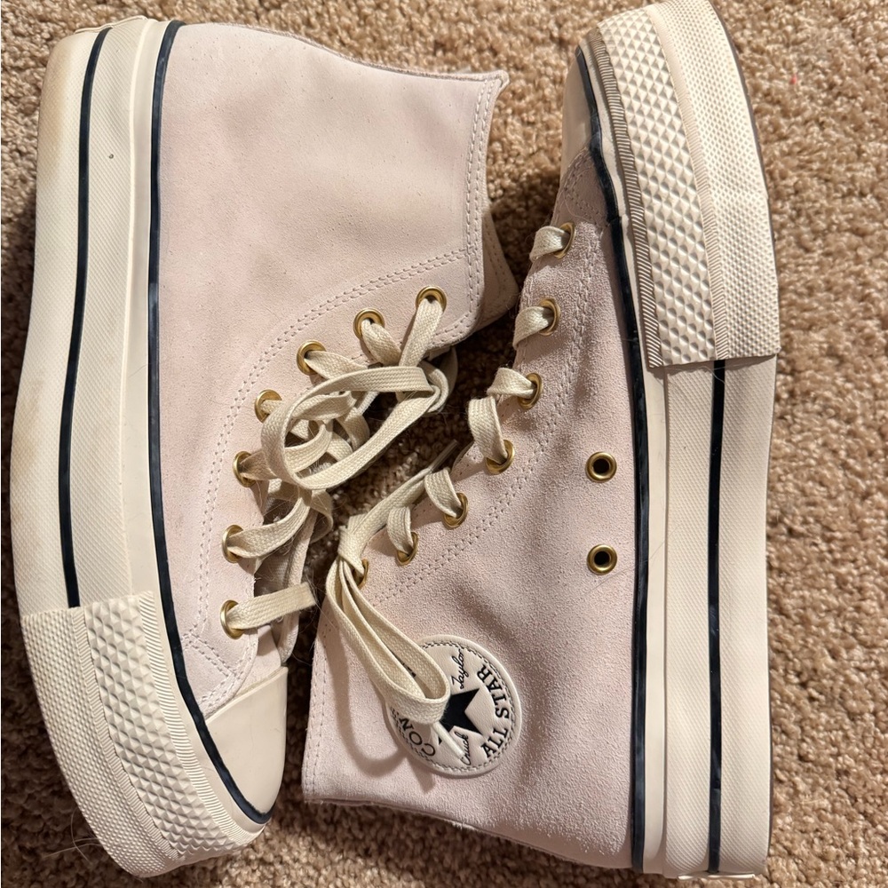 Converse Light Pink Platform High-Top Sneakers